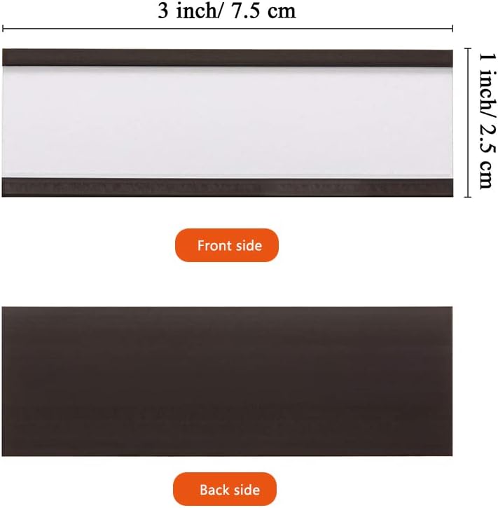 MVISUAL Store C Channel Magentic Label Holders 1x3 Inches with Paper Inserts and Clear Plastic Protectors,Magnetic Data Card Holders File Cabinet,Pack of 100 - Image 2